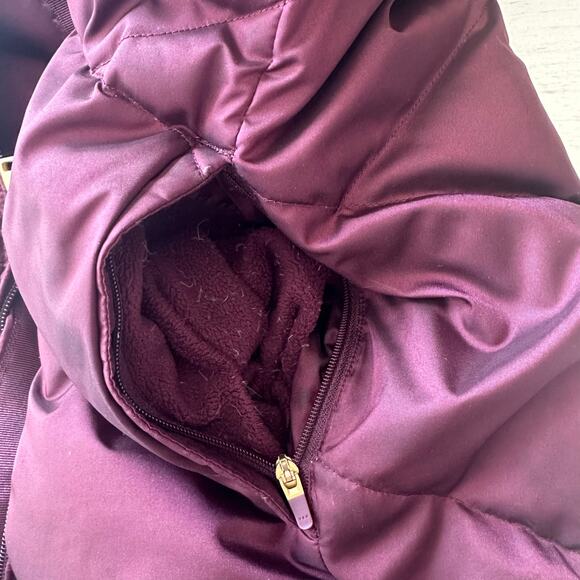 Lands' End Women's Down Shimmery Bergundy Purple Long Parka Size Medium - Picture 6 of 16